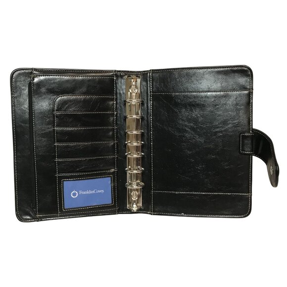 FranklinCovey Leather Organizer Planner With Snap Closure 7 Ring Binder 10H X 7W - Picture 4 of 12